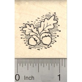 RubberHedgehog Small Acorn Rubber Stamp, Thanksgiving D23108 WM