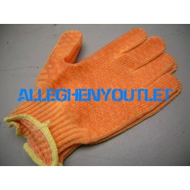 Perfect Fit 2 PAIR PVC Grip CUT RESISTANT STRETCH Gardening Work Gloves, ORANGE Small
