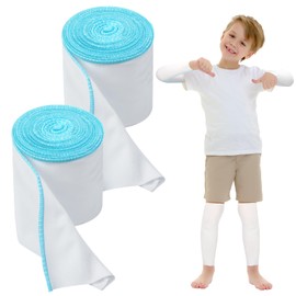 Threlaco 2 Rolls Wet Wraps Bandage for Eczema Wet Wrap Therapy for Eczema Treatment for Adults Kids(3.54" X 1.97 yd,Blue)