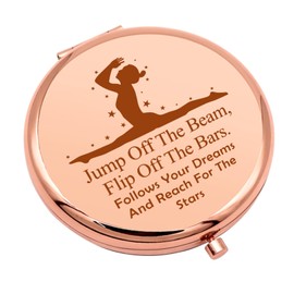 Gymnastics Gifts for Teen Girls Gymnast Compact Makeup Mirror Inspirational Gift for Gymnast Gymnastic Coach Presents Folding Makeup Mirror for Coach Appreciation Presents Back to School