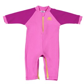 Nozone Fiji Sun - Bañador protector para bebé en tu elección de colores, UPF 50+, Bahama rosa/fucsia, 0-6 Meses