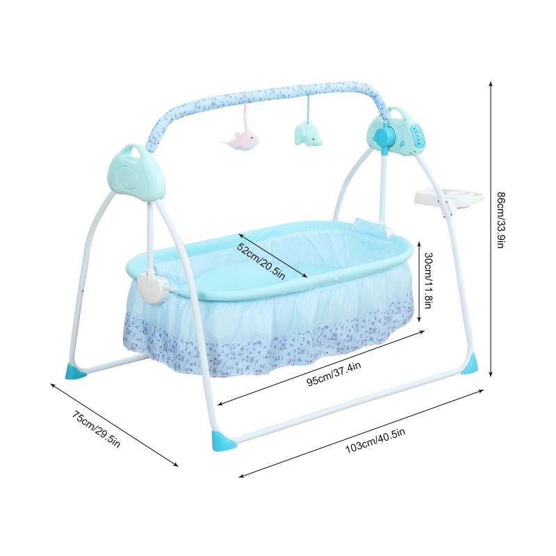 Electric Power Auto-Swing Bed Baby Cradle Crib Infant Rocker Cot