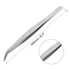 sourcingmap 6.9-Inch Stainless Steel Tweezers with Curved Pointed Serrated Tip