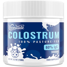 Veenuule Colostrum Powder Supplement, New Formula with 60% Natural IgG (Immunoglobulins), Grass Fed Cow Colostrum, Non-GMO, Unflavored 50 Servings