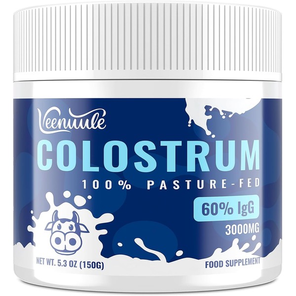 Veenuule Colostrum Powder Supplement, New Formula with 60% Natural IgG
