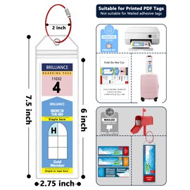 5 Pack Royal Caribbean Luggage Tag Holders，Clear Cruise Luggage Tagsfor Royal Caribbean & Celebrity Cruise，Cruise Luggage Tags, 2025 & 2026（7.5x2.75in）