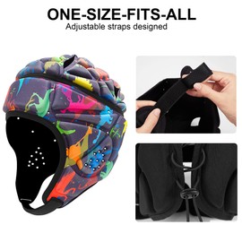 GOHASPW Rugby Helmet Youth Kids Flag Football Headgear Soft Shell Adult Head Helmet(Printed)