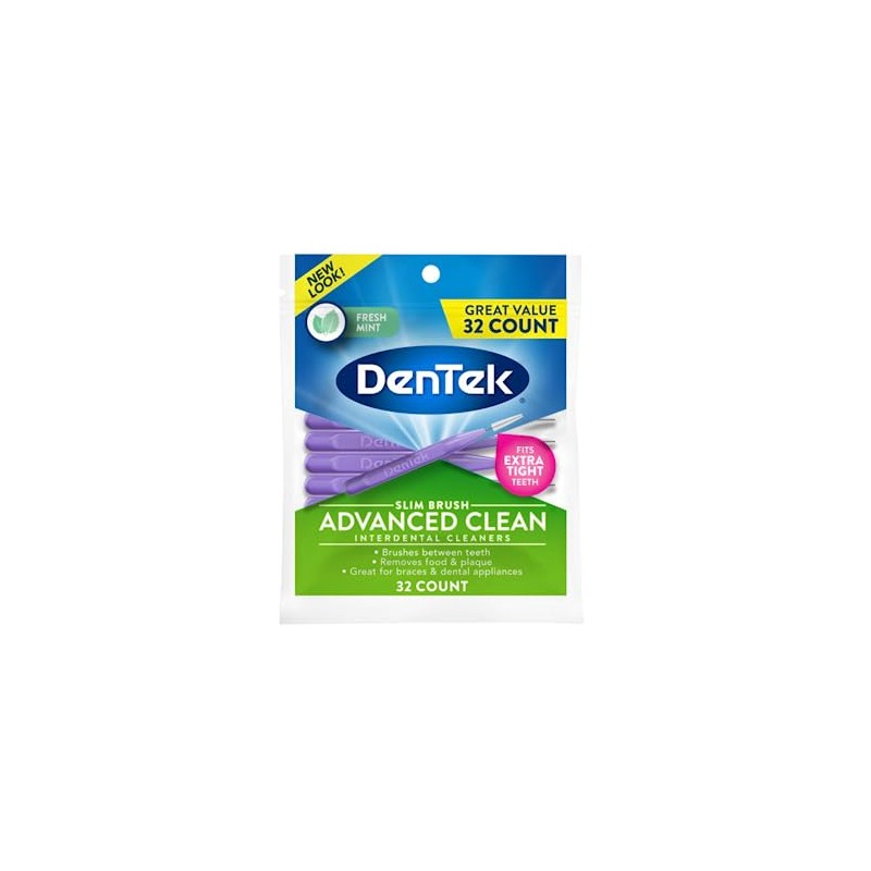 DenTek Slim Brush Limpiadores interdentales 32 unidades (paquete de 2)