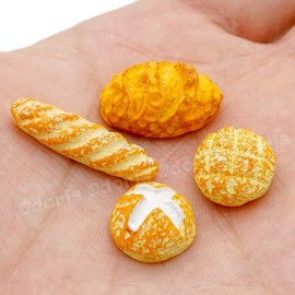 4Pcs 1/12 Miniature Bread Dollhouse Decoration Accessories Resin Mix Bakery Bread Mini House Food Decoration Accessories