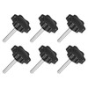 sourcing map 6Pcs M4 x 25mm Star Knobs, Plastic Hex