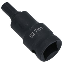 M7 x 55mm 1/2in Drive Short Impact Impacted Allen hex Key Socket 7mm
