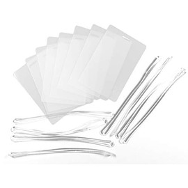 Heat Activated Laminating Pouches 2-1/2 x 4-1/4 inch 10 mil (64mm x 108mm x 250 microns) with Slot Short Side Including 6-inch Attachment Loops [500 of Each] Luggage Tag Size Clear Gloss