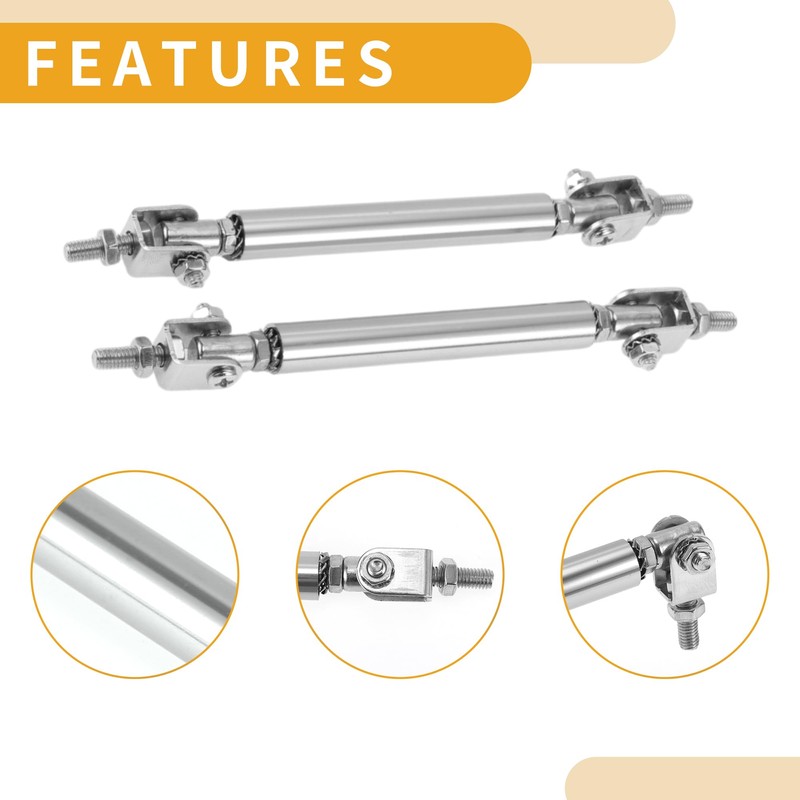Partuto 2pcs 7.5cm/2.95in Car Splitter Support Rods Adjustable Front Rear