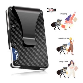 Sendowtek Porta Tarjetas de Credito, Crédito Tarjetero, Cartera Seguridad Hombre, Tarjetero para Tarjetas de Credito, RFID Bloqueo Fibra de Carbono, Minimalista Billetera de Tarjeta de Crédito