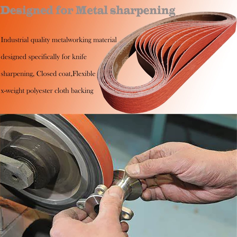 Tonmp 6 PCS 2 x 42 Inch Metal Grinding Ceramic