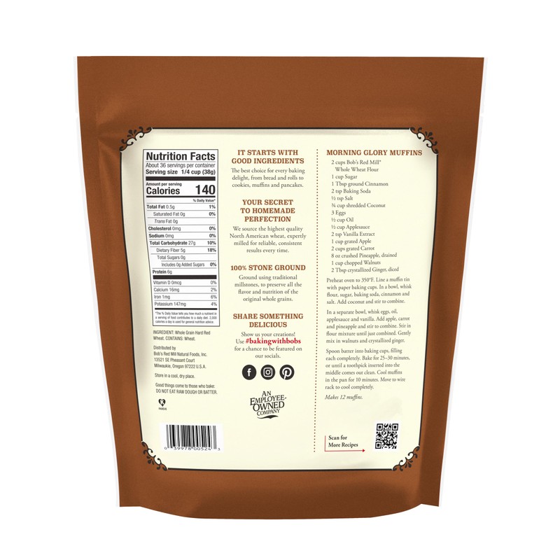 Bob's Red Mill Whole Wheat Flour, 3 Pound (Pack of