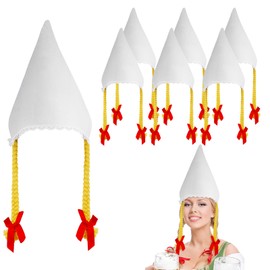 Oktoberfest Hat for Women with Braids - Traditional German Bavarian Headwear Festival Costume Accessory Oktoberfest Party Supplies 6-Piece Multi