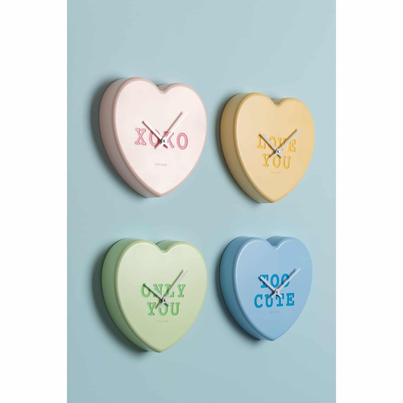Karlsson Wall Clock Heart Candy - Blue - 30 x