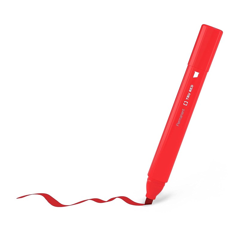 TRU RED Staples Tank Permanent Markers, Chisel Tip, Assorted, 36/Carton