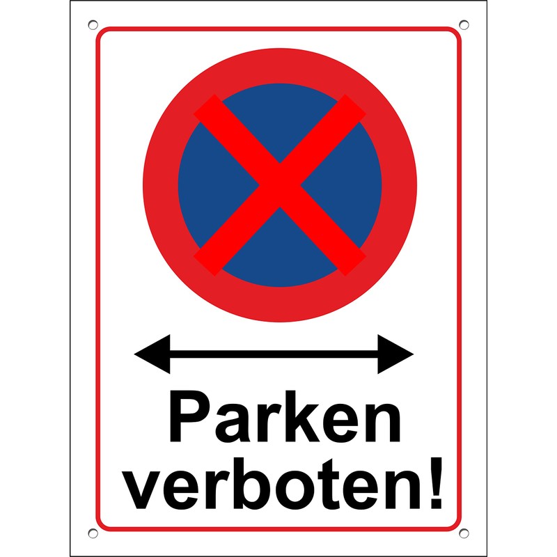 Pubblimania Absolutes Halteverbot! | Parken verboten! Sign 3 mm Aluminium