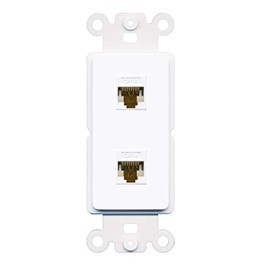RiteAV 2 Port Cat6 Wall Plate Insert White
