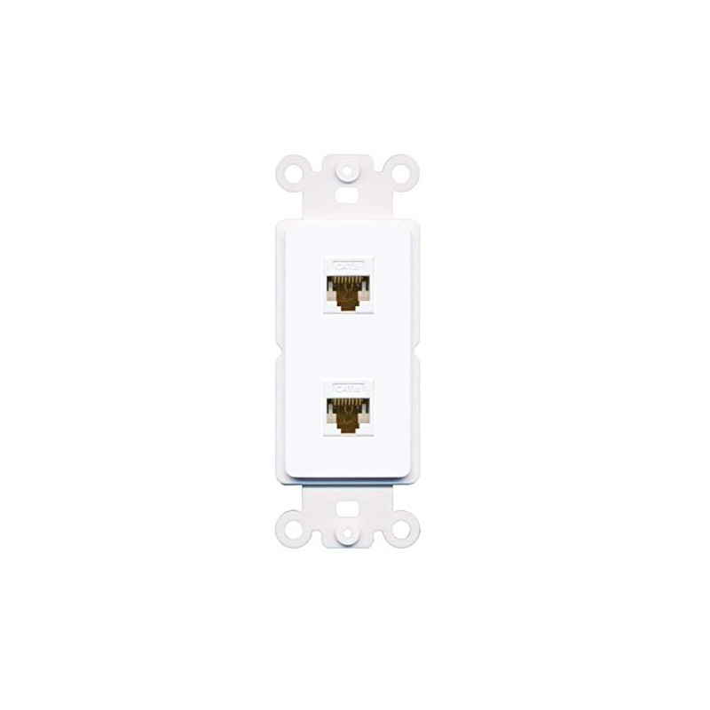 RiteAV 2 Port Cat6 Wall Plate Insert White