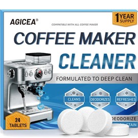 Washing Machine Cleaner Descaler 12 Pack - Deep Cleaning Tablets For HE Front Loader & Top Load Washer, Septic Safe Eco-Friendly Deodorizer, Clean Inside Drum And Laundry Tub Seal - 12 Month Supply:_Coffee 24Pack