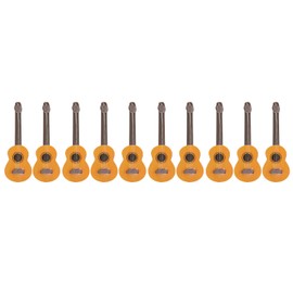 10Pcs Miniature Guitar Exquisite Cute Realistic Portable Wood Dollhouse Guitar Model for 1/12 1/6 Dollhouses