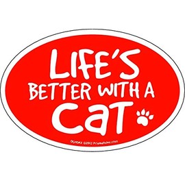 Life is Better with a Cat, Cute Magnet Gift for Cat Lovers - Decorate Fridge, Locker, & More