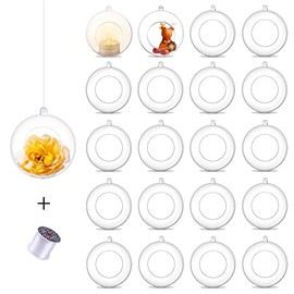 Romadedi 20 portavelas de té rellenables de acrílico para colgar, 8,9 cm, adornos rellenables, para fiestas, bodas, centros de mesa, Navidad, decoración del hogar, bricolaje