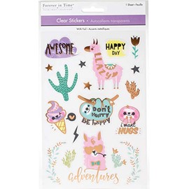 MULTICRAFT IMPORTS INC SS045E CLEAR STICKERS FOIL DONT HURRY, Don't Worry, Be Happy