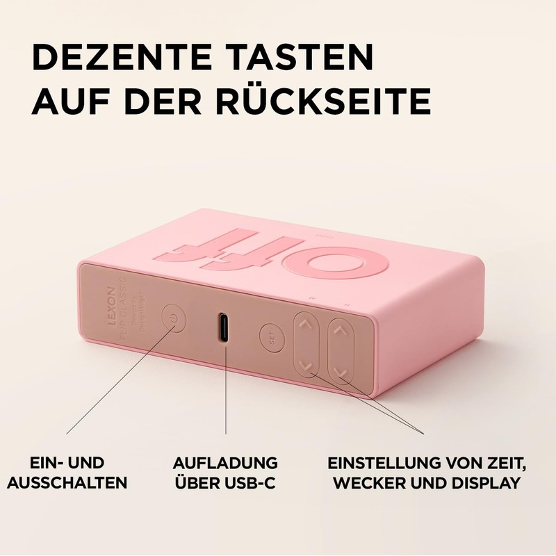 Lexon LR158O4 Digital Alarm Clock Flip Mini Orange