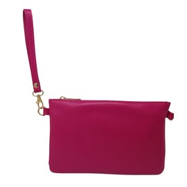 Mauro Pelletteria Ladies Mya Clutch Bag with Shoulder Strap Fuchsia, fuchsia