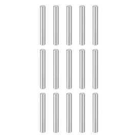 HARFINGTON 15pcs Dowel Pins M5(5mm) x 45mm 304 Stainless Steel Cylindrical Shelf Support Peg Pin Rod Fasten Elements for Metal Devices Wood Furniture DIY Installation, Silver