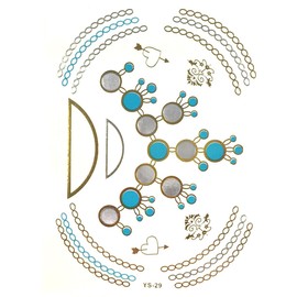 Wrapables Large Metallic Gold and Silver Temporary Tattoo Stickers, Statement2