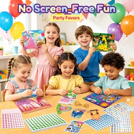 Dot Art Kit for Kids with Small Dot Decorated Cards, No Mess Sticker for Toddlers 3-6, Craft Kits, DIY Creative Activity, Travel Toy, Birthday Gifts for Boys & Girls (Princess & Animal Theme)