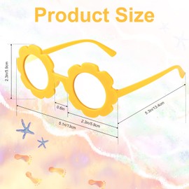 KINBOM 10pcs Kids Flower Sunglasses, Cute Sun Flower Shape Round Sunflower Glasses, Beach Outdoor Colorful Eyewear for Kids Toddler Girls and Boys