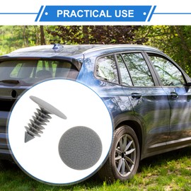 VekAuto 50 Pcs Rivet Clips, 20 x 20mm Bumper Retainer Fastener Clips Universal for Car Plastic Gray