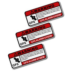 3PCS Car Stickers,Warning GPS Alarm System Anti-Theft GPS Tracking Sticker,3.2x1.4 Inch Self Adhesive Car Warning Stickers Automotive Exterior Accessories for Car SUV Truck