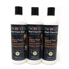 Petzlife Large Oral Care Gel Original Peppermint 12oz or 341ml (Pack of 3)