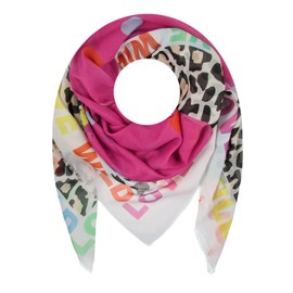 Majea - Women's Triangular Scarf, Scarf, Scarf, Stole, Square Scarf (880070), Pink 3, Unit size