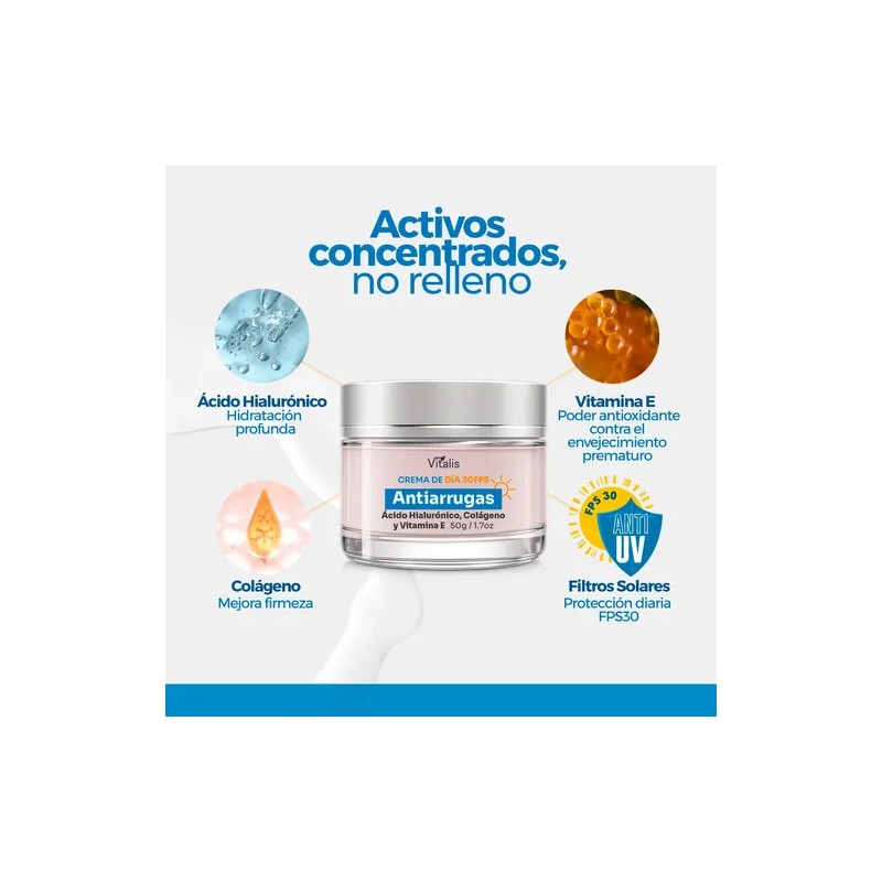 Crema Antiarrugas Fps30 Reafirma Hidrata Y Protege Vitalis