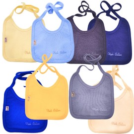 Neek Cotton | Set Baberos Impermeables x8 Piezas - 100% Algodón | Ropa de Bebe Niña - Ropa Bebe Niño | Resistentes Al Agua -Plastificado | Lavables a Maquina- Accesorios para Bebe (Niño)