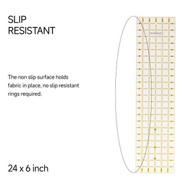 KEARING Quilting Ruler, Non-Slip Acrylic Sewing Ruler for Cutting Fabric, Clear Mini Quilting Ruler Set, 1/2" x 4" and 6" x 24"