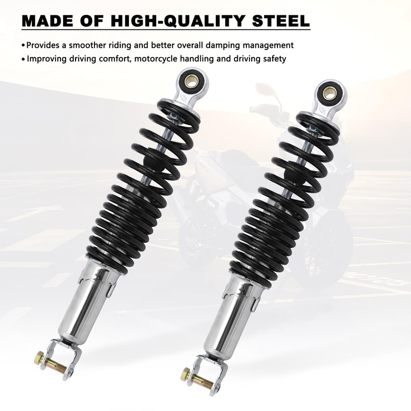 Minho Motorcycle Dual Rear Shock Absorbers with Adjustable Spring Preload