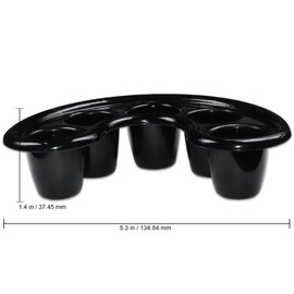 Beauticom Manicure Bowls Nail Art Hand Soak Treatment Bowls (Five Fingers Soak Tray - Black, 2 Pieces)