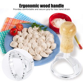 Greensen Ravioli Cutter Ravioli Shape and Cookie Cutter 7 Pieces Ravioli Cutter Stainless Steel Ravioli Stamp Cutter with Wooden Handle Pasta Stamp Cutter Kitchen Attachment