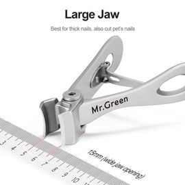 MR.GREEN Nail Clippers, Ultra Wide Jaw Opening Toenail Clipper for Thick Nails Heavy Duty Stainless Steel Fingernail Clippers for Seniors (Mr-1224plus)
