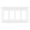 Monarch Abode 4-Gang Rocker Wall Plate, Architectural Decorator Metal Switch