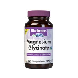 Bluebonnet Nutrition Magnesium Glycinate 400mg Maximum Absorption Mineral Complex Supports Energy Production & Enzyme Function - Non-GMO, Soy-Free, Gluten-Free - 120 Veggie Capsules